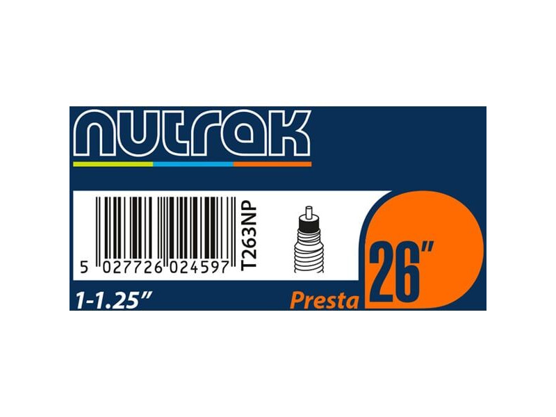 Nutrak 26x1-1.25 Presta Inner Tube click to zoom image