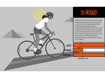 Tubolito S-Tubo 700x18-32mm Road 42mm Black Presta Valve Inner Tube click to zoom image