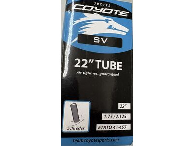 Coyote Sports Inner Tube 22" x 1.75/2.125 Schrader Valve 47-457 
