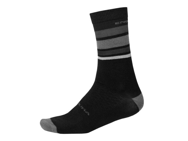 Endura BaaBaa Merino Stripe Socks Matt Black click to zoom image