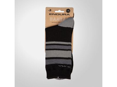 Endura BaaBaa Merino Stripe Socks Matt Black click to zoom image