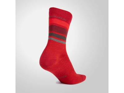 Endura BaaBaa Merino Stripe Socks Red click to zoom image